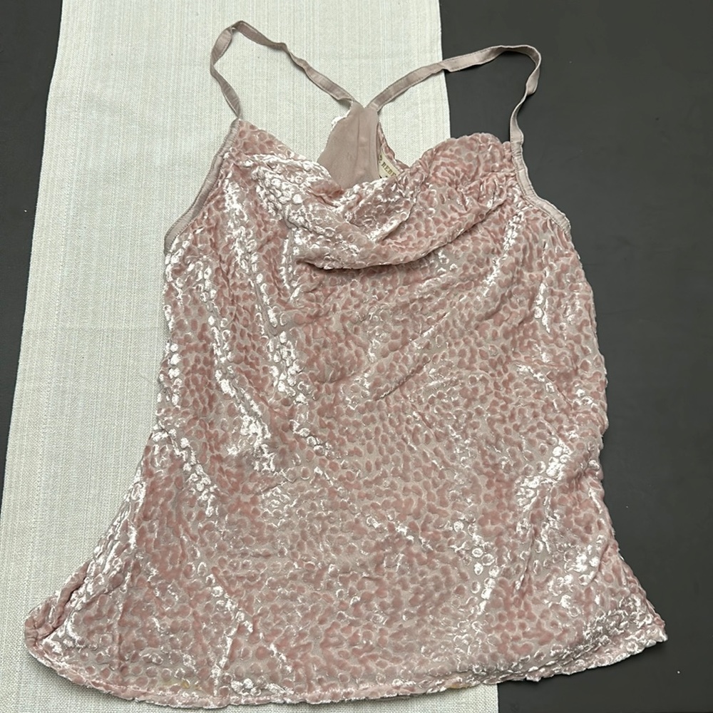 Rebecca Moses - Velvet cowl neck silk tank top